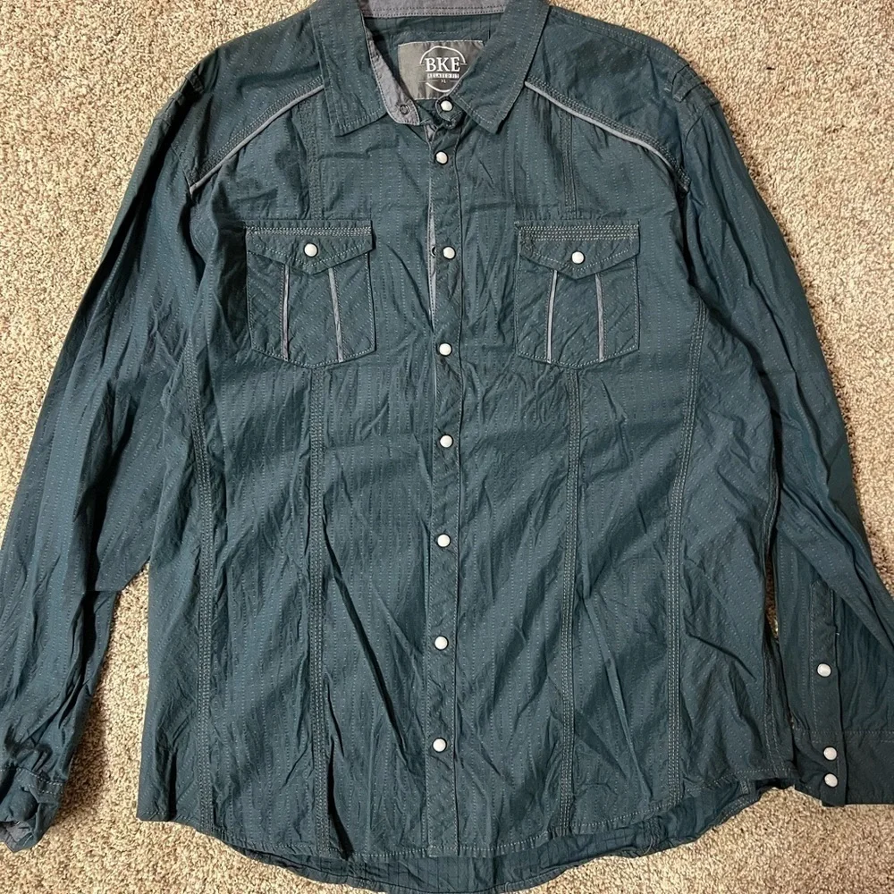 BKE Holt Pearl Snap Shirt Men’s Relaxed fit XL